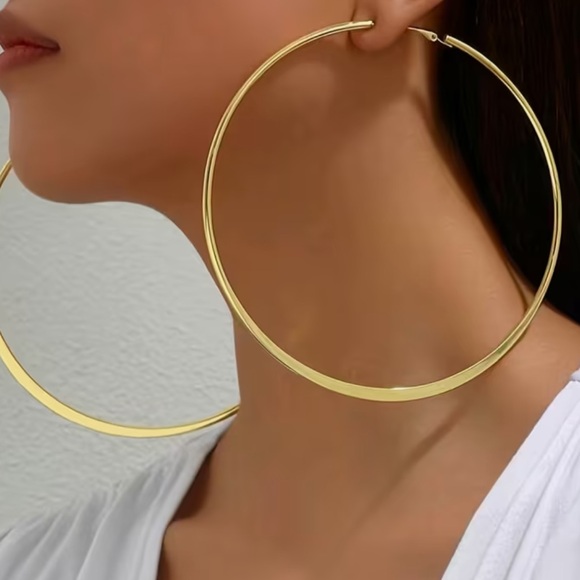 Boutique Jewelry - 3.75" Gold Hoop Earrings